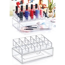 Özgürce Beyaz Çekmeceli Manikür ve Makyaj Düzenleyici, Oje ve Aksesuar Organizatörü