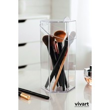 Özgürce Büyük Boy Altıgen Tasarımlı Kalem Makyaj Fırçası Düzenleyici