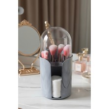 Özgürce Mermer Desenli Makyaj Fırçası ve Pamuk Organizer Seti