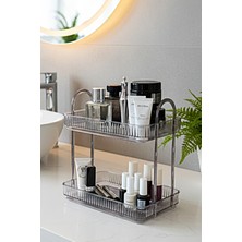 Özgürce Çift Katlı Makyaj Organizeri Kozmetik ve Banyo Düzenleyici