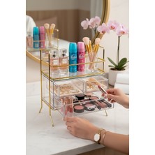 Özgürce Şık Üç Çekmeceli Aynalı Takı ve Makyaj Düzenleyici