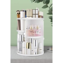 Özgürce Döner Çok Fonksiyonlu Makyaj ve Banyo Takı Organizeri Beyaz