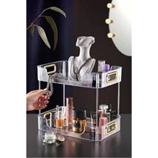 Özgürce Iki Katlı Safir Serisi Makyaj ve Düzenleme Kutusu Organizer Gold