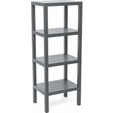 Özgürce 4 Raflı Gri Modüler Plastik Ünitesi 38X29X100 cm