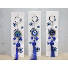 Derin Stok Metal Nazar Boncuğu Anahtarlık