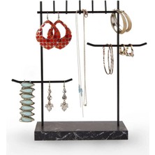 Özgürce Şık Siyah Tasarım Detaylı Takı Standı, Zarif ve Fonksiyonel Tasarım