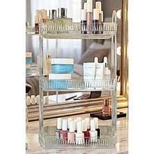 Özgürce 3 Katlı Makyaj Organizeri Kozmetik ve Aksesuar Düzenleyici Banyo Rafı