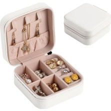 Özgürce Beyaz Deri Seyahat Takı Kutusu, Pratik ve Şık Koruma Çözümü