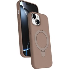 İlk El Grup  Iphone 15 Plus Regal Magsafe Standlı Kapak - Çöl Titanyum Tkç(Itd)