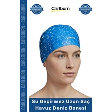 Carlburn #bone Uzun Saç Kaymaz Su Geçirmez Sızdırmaz Yüzücü Havuz Deniz Bonesi Elastik Bez Yüzme Şapkası