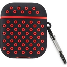 İlk El Grup Airpods 2 (2.nesil) Spor Delikli Kılıf - Siyah-Kırmızı Tkç(Itd)
