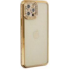 İlk El Grup Iphone 12 Pro Kılıf Joke Taşlı Silikon - Gold Tkç(Itd)