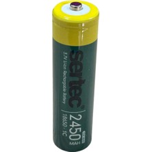 İlk El Grup Sertec 18650 3.7V 2450 Mah 1c Li-Ion Şarjlı Pil Başlı Tkç(Itd)