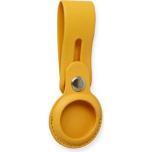 İlk El Grup Airtag Askılı Deri Kılıf - Sarı Tkç(Itd)