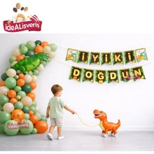 Bkmc Jurassic Adventure Dinozor Doğum Günü Parti Konsept Seti Süsü Yürüyen Dinozor Gold Rakam Balonlu