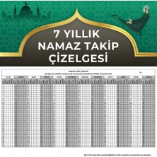 Organik Yolda 7 Yıllık Namaz Takip Çizelgesi A4 Boyutundadır