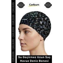 Carlburn #bone Uzun Saç Kaymaz Su Geçirmez Sızdırmaz Yüzücü Havuz Deniz Bonesi Elastik Bez Yüzme Şapkası