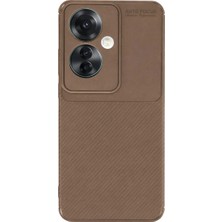 İlk El Grup Oppo Reno 11F Kılıf Auto Focus Karbon Kapak - Kahverengi Tkç(Itd)