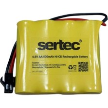 İlk El Grup Sertec 4.8V 4S1P Aa 800 Mah Kablo + Siyah Konnektörlü Oyuncak Pili Tkç(Itd)