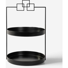 Özgürce Iki Katlı Siyah Metal Organizer Çok Amaçlı Düzenleyici, Pratik ve Şık Tasarım