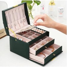 Özgürce Çok Fonksiyonlu Üç Katmanlı Takı Kutusu, Taşınabilir ve Şık Tasarım