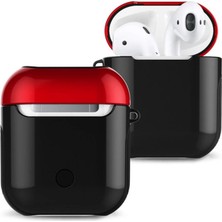İlk El Grup Airpods 2 (2.nesil) 3in1 Kılıf - Siyah-Kırmızı Tkç(Itd)