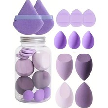 Özgürce Yumuşak ve Çok Amaçlı 16 Parça Makyaj Sünger Seti Mor