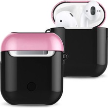 İlk El Grup Airpods 2 (2.nesil) 3in1 Kılıf - Siyah-Pembe Tkç(Itd)