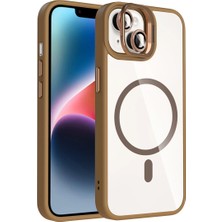 İlk El Grup Joko  Iphone 15 Plus Remim Lensli Magsafe Standlı Kapak - Kahverengi Tkç(Itd)