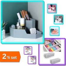 Özgürce Çok Amaçlı Masaüstü Köşe Düzenleyici ve 10 Gözlü Akordiyon Çekmeceli Set