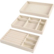 Özgürce Bej Renkli 3'lü Çekmece Iç Düzenleyici Seti, Şık ve Pratik Organizasyon