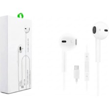 İlk El Grup Ieg™ Type-C Mikrofonlu Kablolu Kulaklık - Ses Kontrol Tuşlu Beyaz (Tüm Type-C Cihazlarla Uyumlu