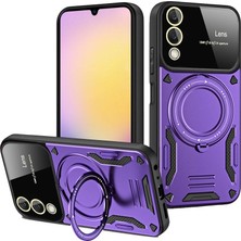 İlk El Grup Samsung Galaxy S25 Edge Kılıf Joy Lens Standlı Kapak - Mor Tkç(Itd)