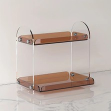 Özgürce Çift Katlı Çok Amaçlı Şeffaf ve Kahve Organizer, Pratik ve Şık Tasarım