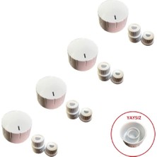 Süppürge Naturel Ile Uyumlu Düğme 4 Lü Takımı Ankastre Set Üstü Ocak Düğmesi - Tip 3 Beyaz (Yaysız) Görselle Eşleştiriniz