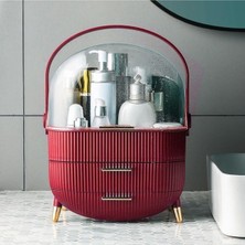 Özgürce Kırmızı Çekmeceli Makyaj ve Kozmetik Düzenleyici Organizer