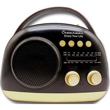 Esranın Dünyası Crownwell Taşınabilir Bluetooth Retro Radyo Arizona Serisi / Black RSKRG34-ESRDNS