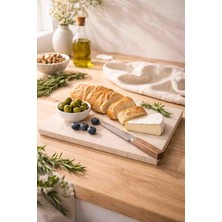 Marbello 20X30 cm Mermer Kesme ve Sunum Tahtası Dekoratif Mutfak Servis Tabağı