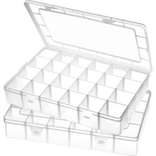Özgürce 2 Adet Çok Amaçlı 25 Bölmeli Ayarlanabilir Plastik Organizer