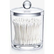 Özgürce Şeffaf Yuvarlak Pamukluk ve Kulak Çubuğu Organizer Kutusu