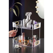 Özgürce Çift Katlı Makyaj ve Düzenleme Kutusu Organizer, Şık ve Fonksiyonel