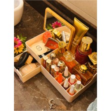 Özgürce Bambu Aynalı Kozmetik ve Takı Organizer, Portatif, 29X17.5X10 cm