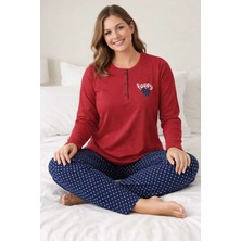 Tenra Geniş Kesim Kadın Pijama Takımı Uzun Kol %100 Pamuk