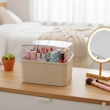 Özgürce Şeffaf Kapaklı Ruj ve Kozmetik Saklama Kutusu, Toz Korumalı