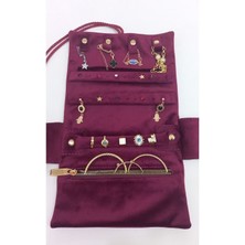 Özgürce Katlanabilir Rulo Takı Düzenleyici Seyahat Çantası Bordo