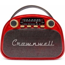 Esranın Dünyası Crownwell Taşınabilir Bluetooth Retro Radyo Arizona Serisi (Metalik Kırmızı) RSKRG34-ESRDNS