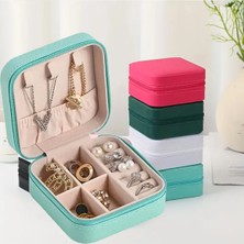 Özgürce Turkuaz Renkli Seyahat Takı Kutusu, 10X10X5 Cm, Şık ve Hafif Tasarım