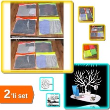 Özgürce 4'lü Renkli Bavul Iç Düzenleyici ve Beyaz Geyik Mücevher Organizer Seti