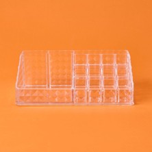 Özgürce Şeffaf Klasik Organizer - 23X13X9 Cm, Turuncu, Şık ve Pratik Depolama