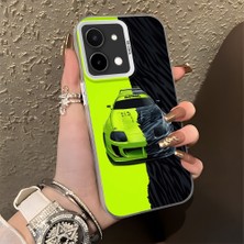 HONTINGA Vivo Y28 ile Uyumlu Kılıfı Silikon Kenar Sert Arka Düşüme Önleyici Basitlik Anti Düşme Kamera Korumali Lamborghini Desen Telefon Kılıfı Kadın ve Erkek Için Uygundur K1-0613